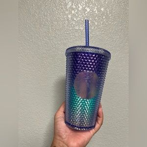 🧜🏼‍♀️NEW✨Starbucks Summer 2021 Purple Teal Mermaid Studded Grande Cold Cup